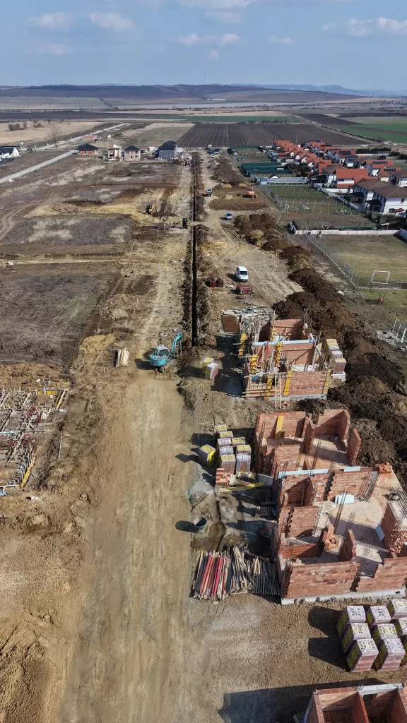 Faza 1 top view structura duplexuri de vanzare Sibiu